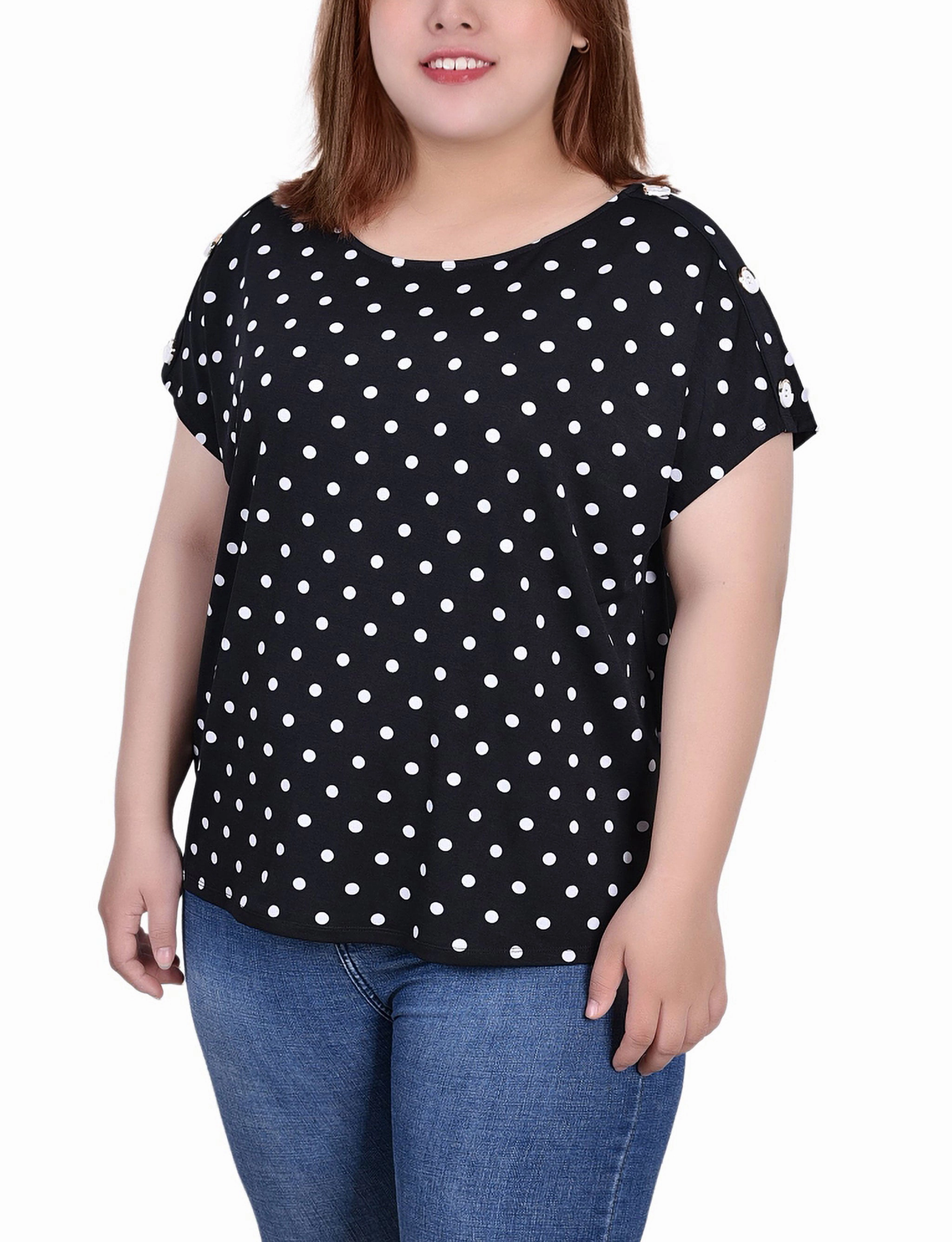 RubberizedGrip AntiPilling Technology Plus Size Short Extended Sleeve Top