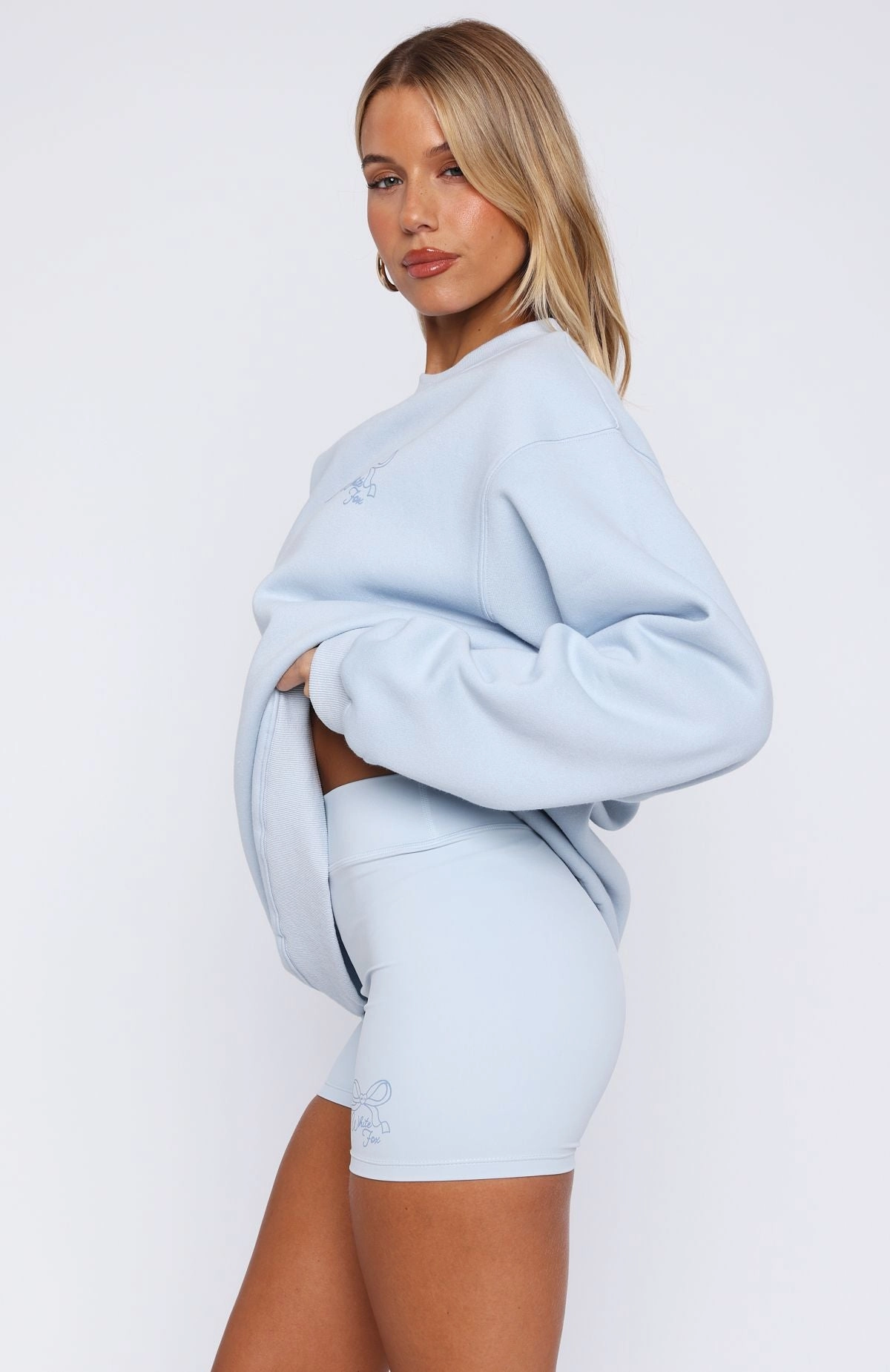 Gentle Wash Process Love You Forever Bike Shorts Baby Blue