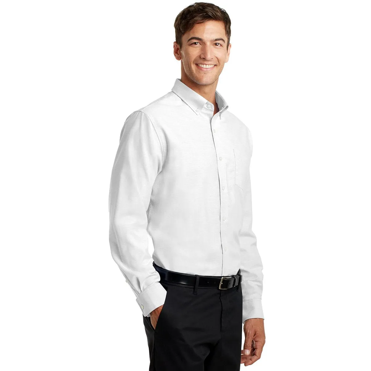 Port Authority Men's White Tall Superpro Oxford Shirt