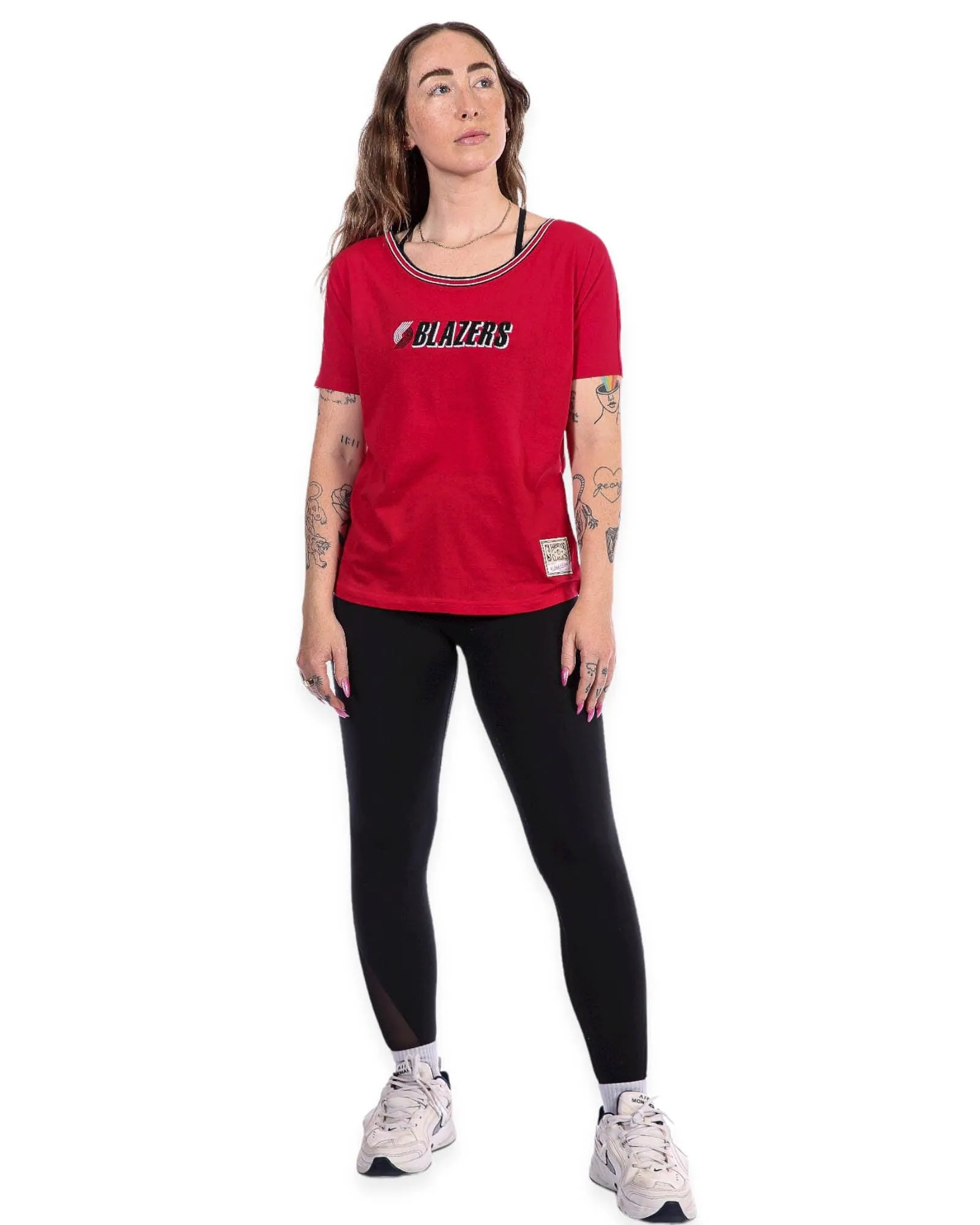 Portland Blazers Mitchell & Ness Portland Trail Blazers Women's Slouchy Tee