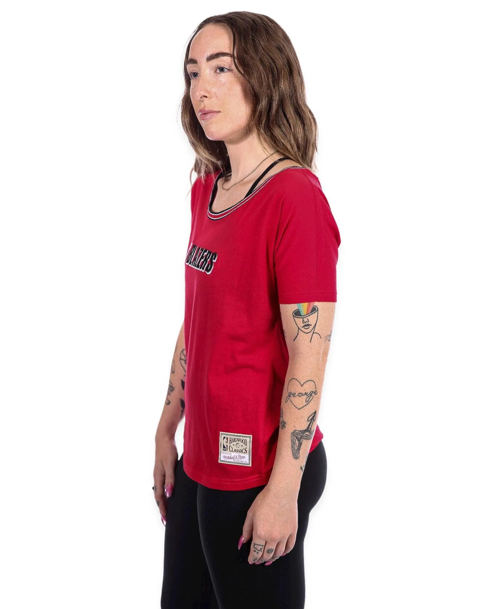 Portland Blazers Mitchell & Ness Portland Trail Blazers Women's Slouchy Tee