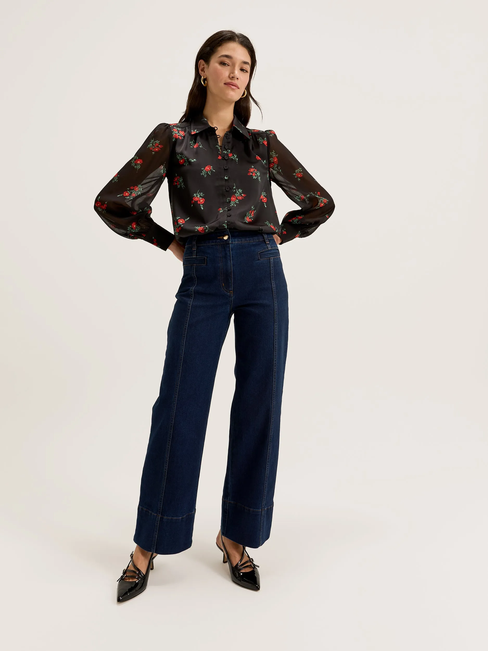 Posing Roses Shirt Moisture Wicking Material