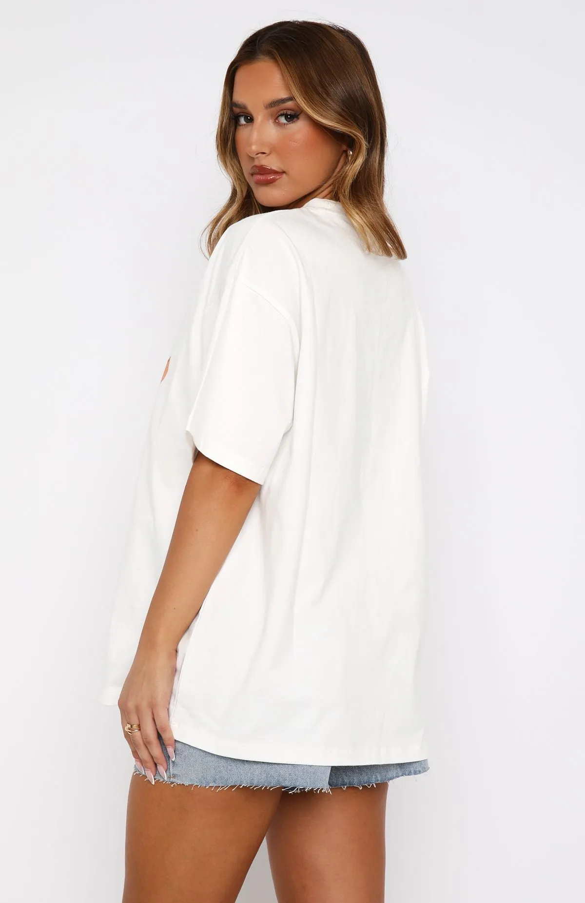 Power Of Possibility Oversized Tee White Moisture Wicking Technology Neutral Tone Stitching