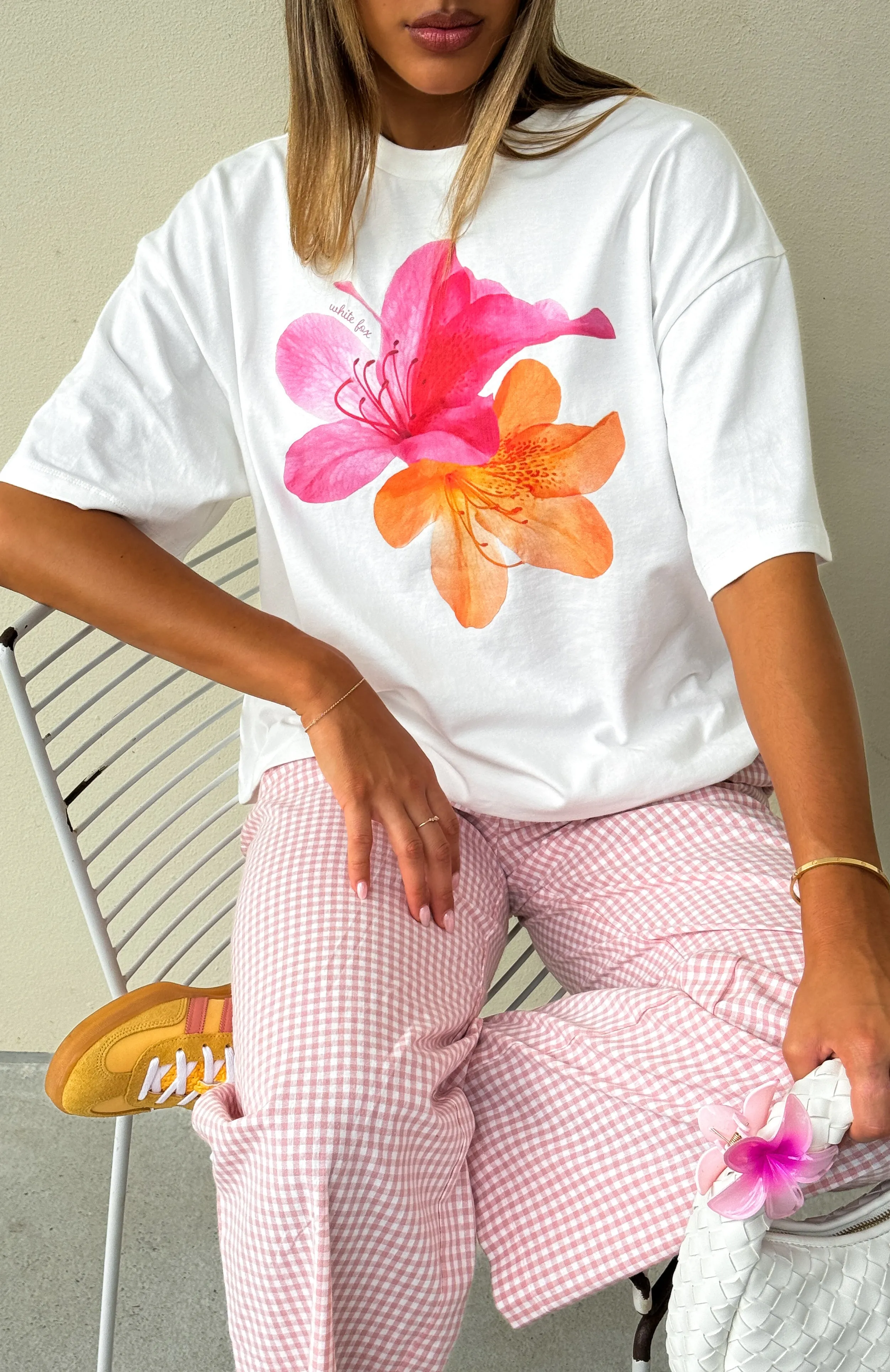 Power Of Possibility Oversized Tee White Breathable Material Non Restrictive Mobility