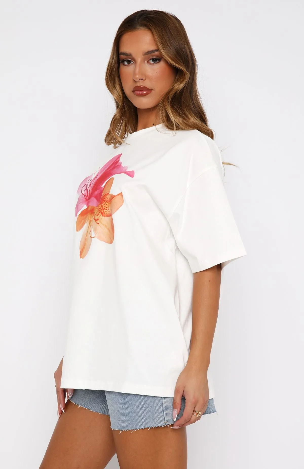 Layered Collar System Power Of Possibility Oversized Tee White
