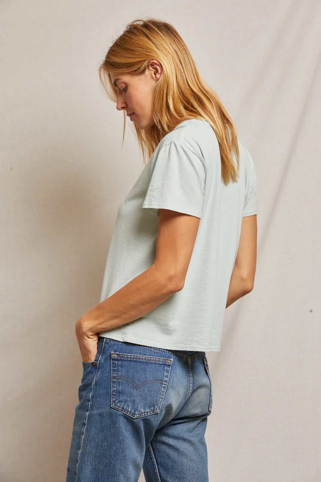 Harley Boxy Crew Tee Seam Free Shoulders Minimalist fashion