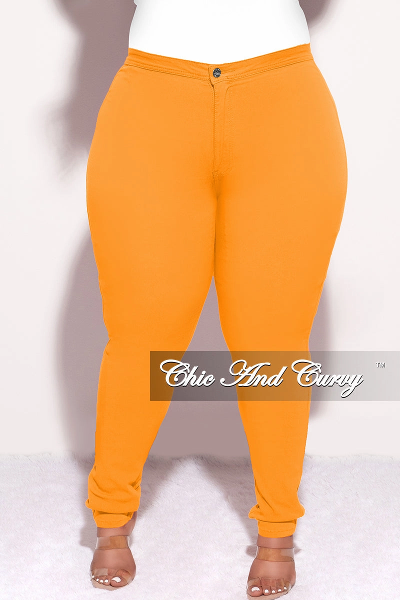 Final Sale Plus Size Jeans in Neon Orange (Jeans Only) Cozy Movement Moisture Management
