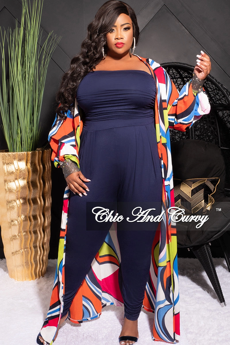 Heat Friendly GussetedCrotch Final Sale Plus Size Sheer Chiffon Duster with Waist Tie and Rhinestone Cuff in Orange Neon Green Royal Blue and White