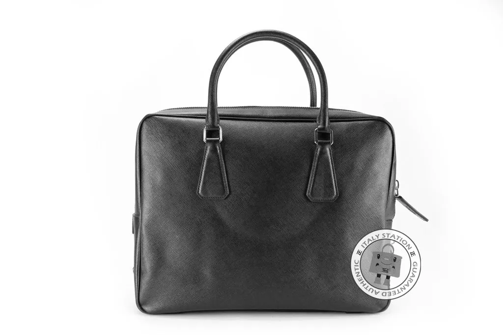 Prada VS0305 9Z2 Saffiano Travel Borsa DA Viaggio Nero / F0002 Leather Briefcases Shw
