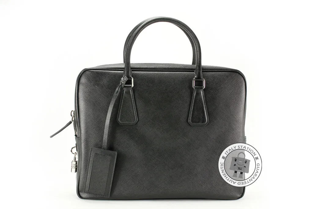 Prada VS0305 9Z2 Saffiano Travel Borsa DA Viaggio Nero / F0002 Leather Briefcases Shw