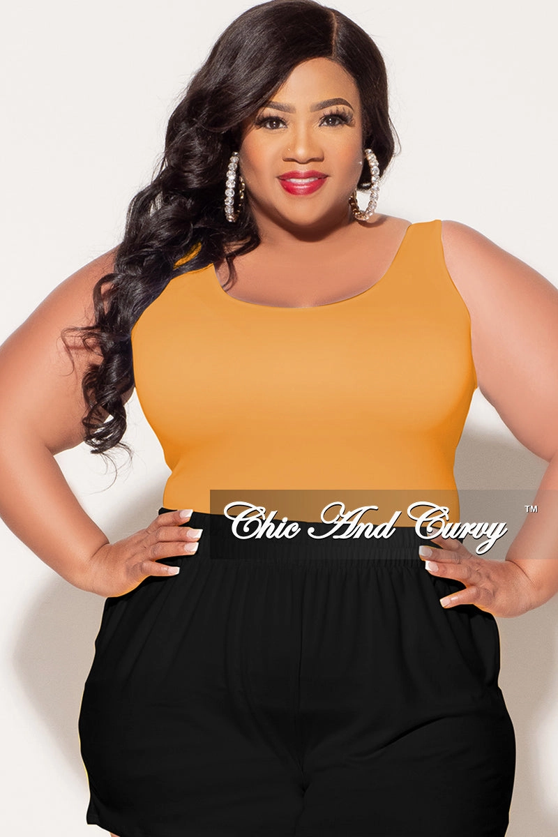 Final Sale Plus Size Camisole with Thick Straps in Golden Mustard (Top Only) Soft and Cozy