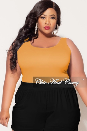 Final Sale Plus Size Camisole with Thick Straps in Golden Mustard (Top Only) Mid Rise Active Design Wear