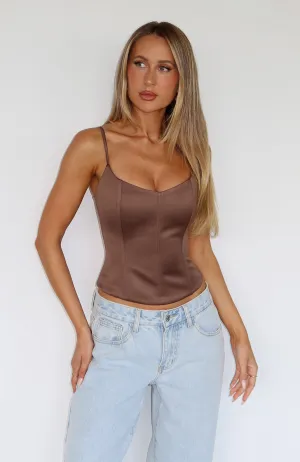 Reinforced Shoulder Panels Hybrid Fabric Blend Need To Forget Bustier Mocha