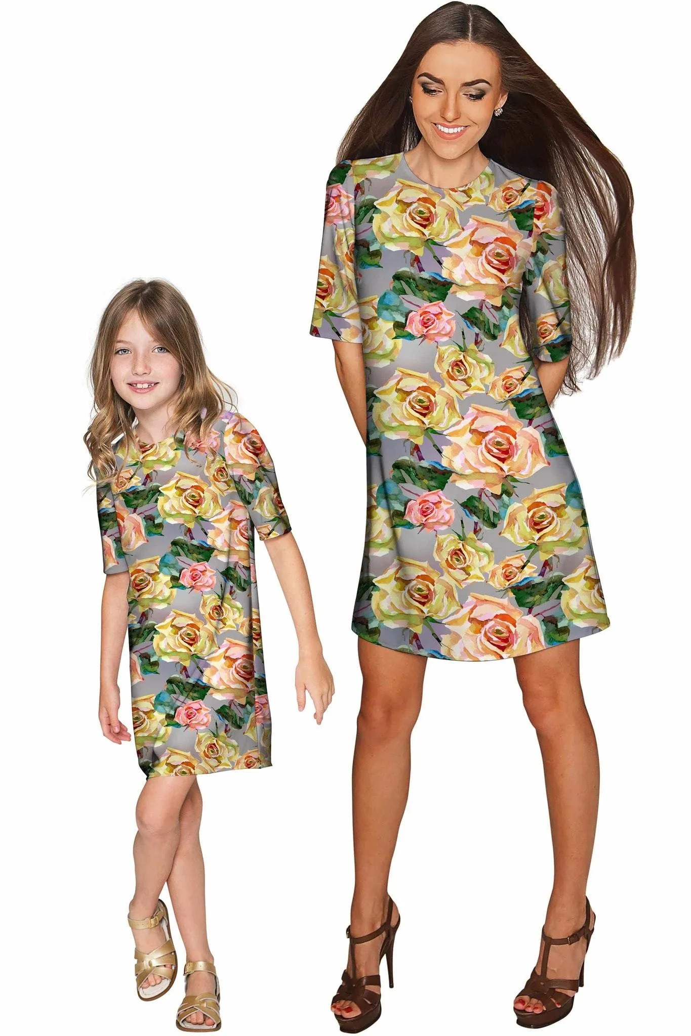 Prima Donna Grace Grey Rosette Fancy Shift Dress - Girls