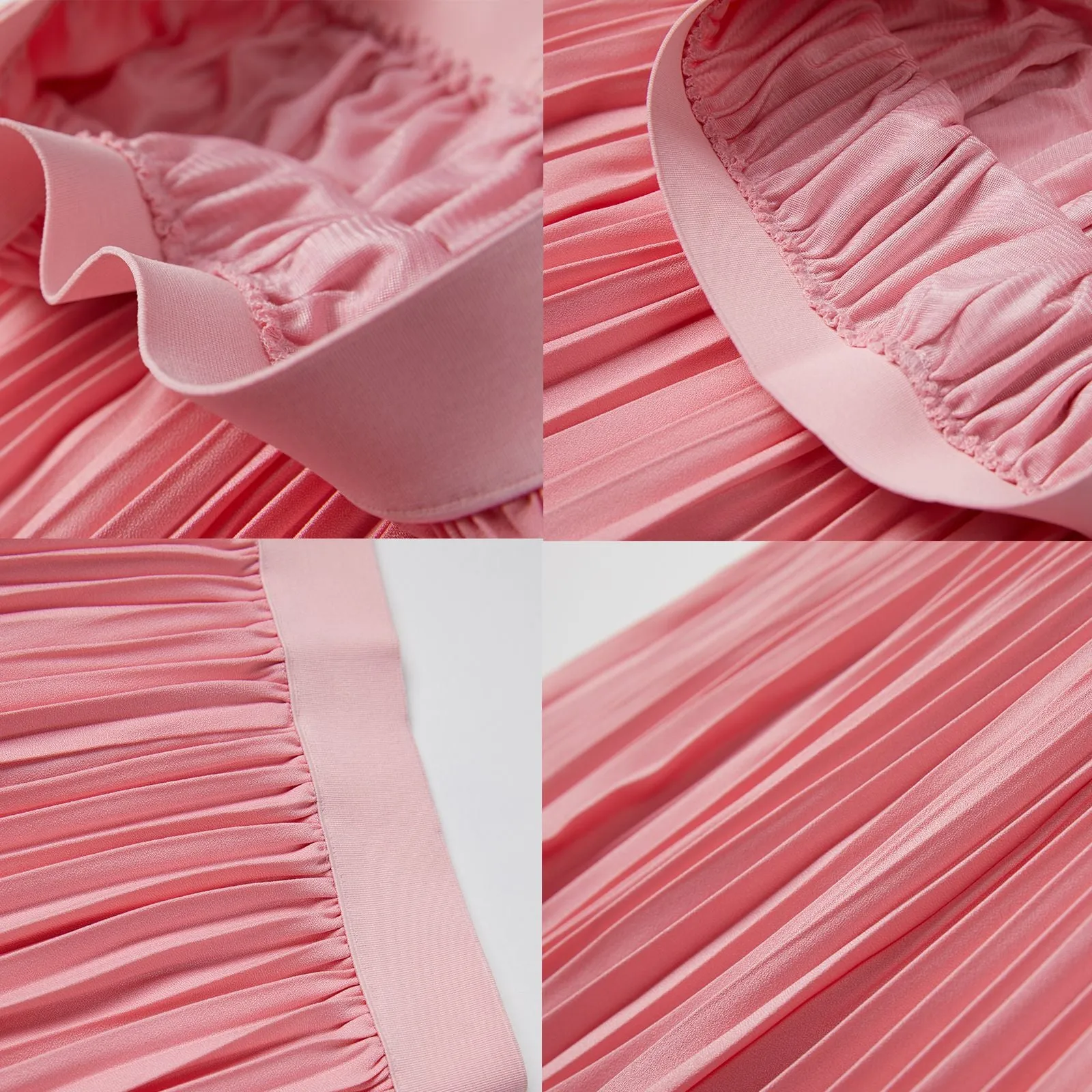 Printed Contrast Big Flare A Line Long Pleated Skirts