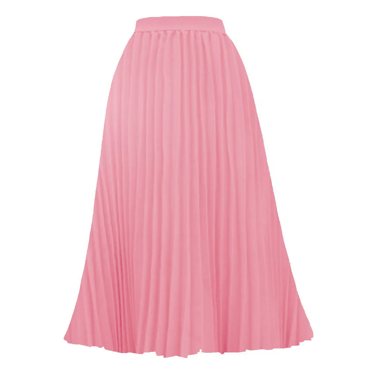 Printed Contrast Big Flare A Line Long Pleated Skirts