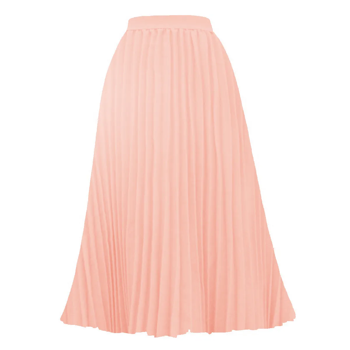 Printed Contrast Big Flare A Line Long Pleated Skirts