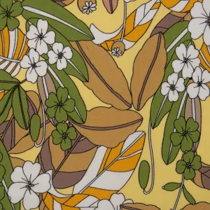 Printed Stretch Cotton Poplin - PAULINA - Pansy - Lemon peel