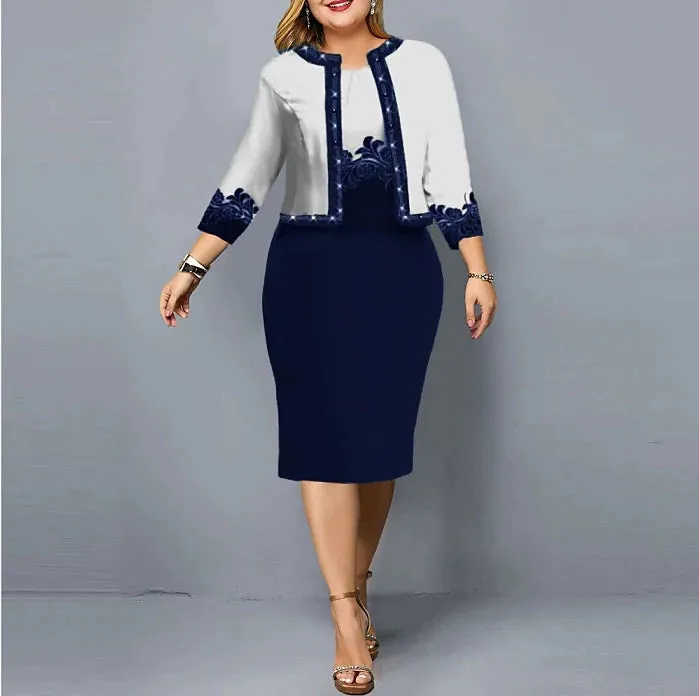 Printing Two-Piece Packet Buttock Big Yards Dress Skirt Suit