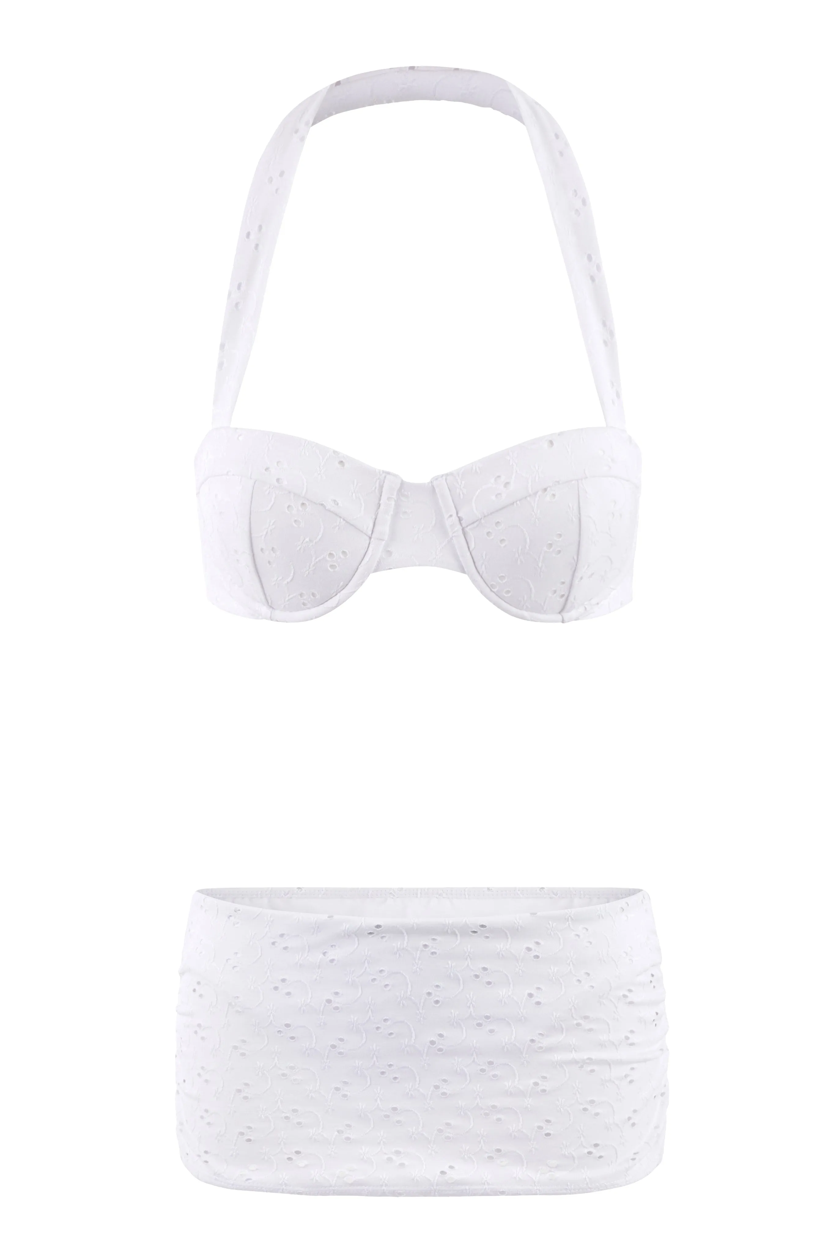 Thermal Regulating Design Priscilla Underwire Bikini Top | Milk Eyelet