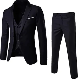 Prom Suits for Mens Tuxedo Suits Set Classic Black Slim Fit 2 Piece Wedding Big and Tall Blue Suit for Mens Blazers