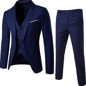 Prom Suits for Mens Tuxedo Suits Set Classic Black Slim Fit 2 Piece Wedding Big and Tall Blue Suit for Mens Blazers