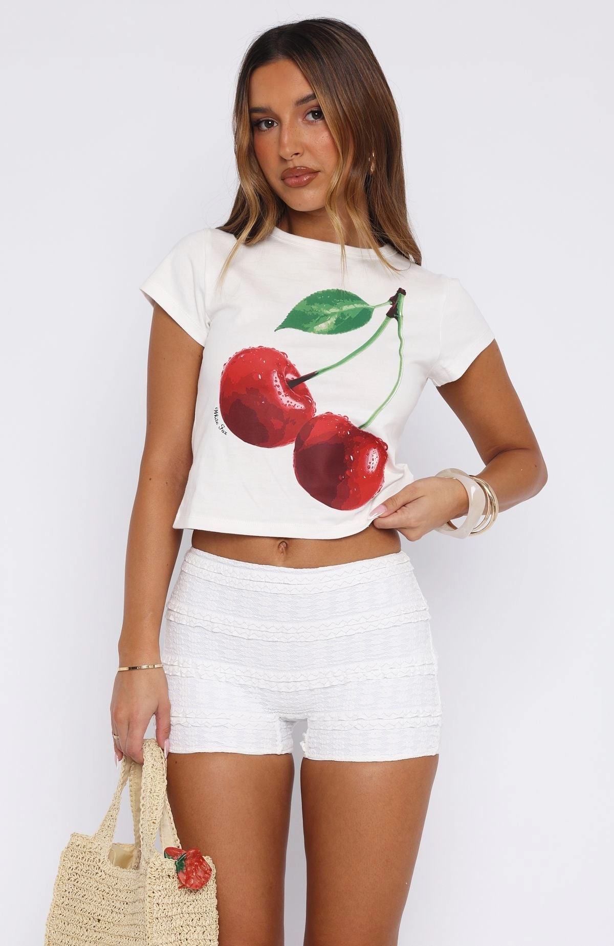 Casual Active Simple Cut Honeymoon Lace Shorts White