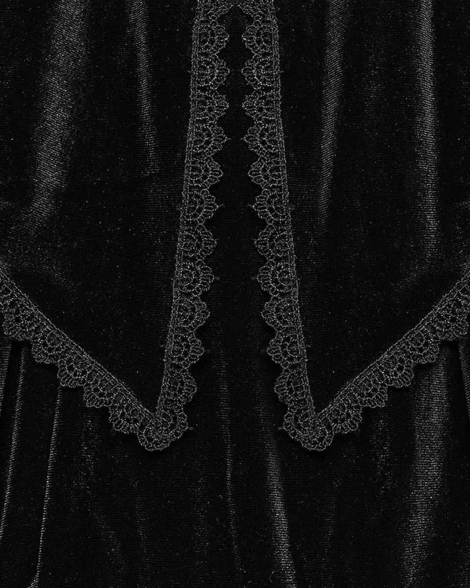 Punk Rave Plus Size Bohemian Gothic Asymmetric Velvet & Baroque Lace Maxi Skirt