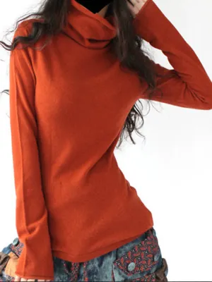 Pure Color Turtleneck Sweaters