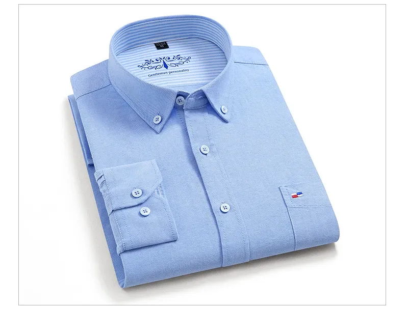 Pure Cotton Long Sleeve Washed Oxford Casual Shirts