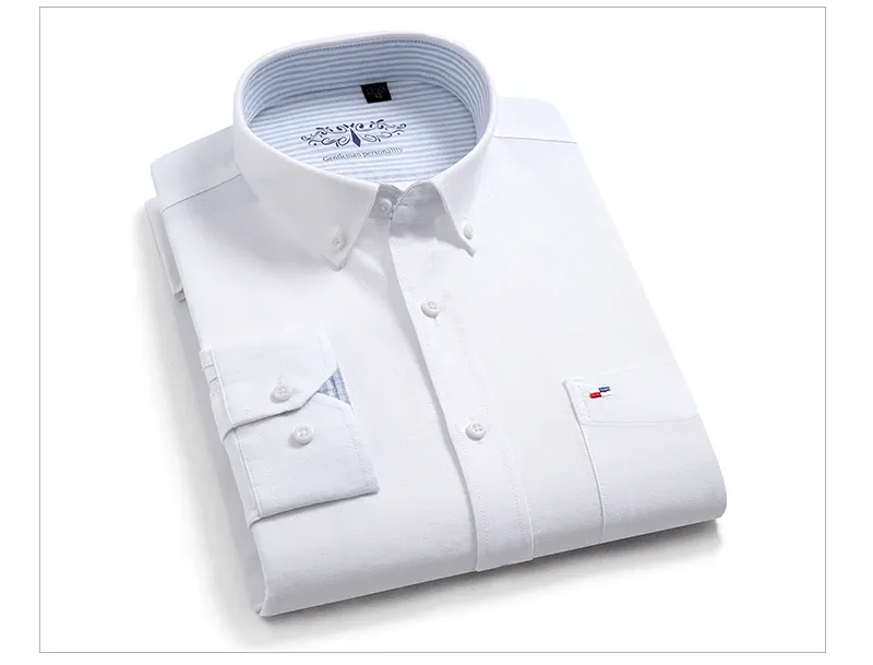 Pure Cotton Long Sleeve Washed Oxford Casual Shirts