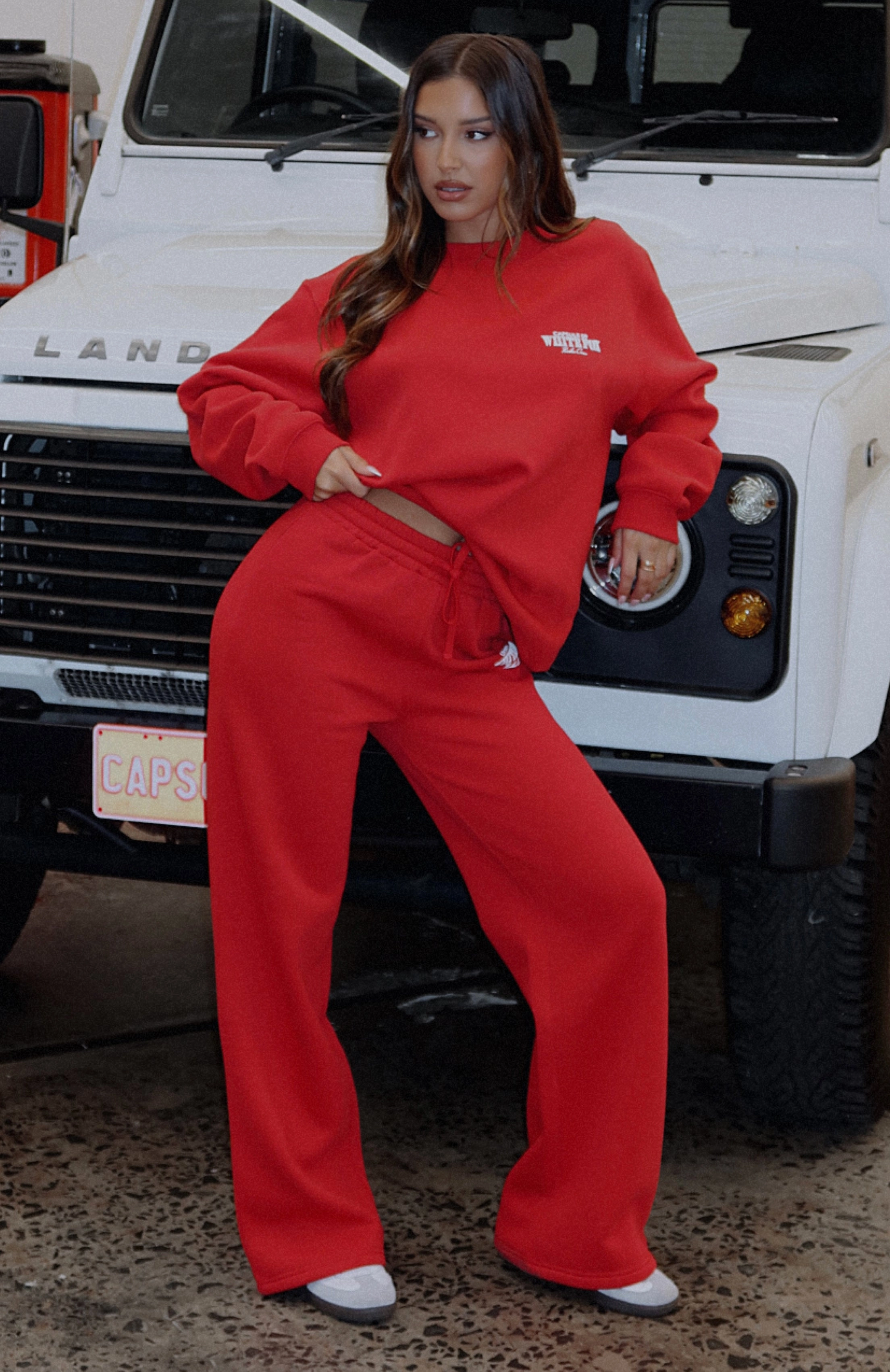 Capsule 9 Rodeo Crew Wide Leg Sweatpants Red Machine Washable Design