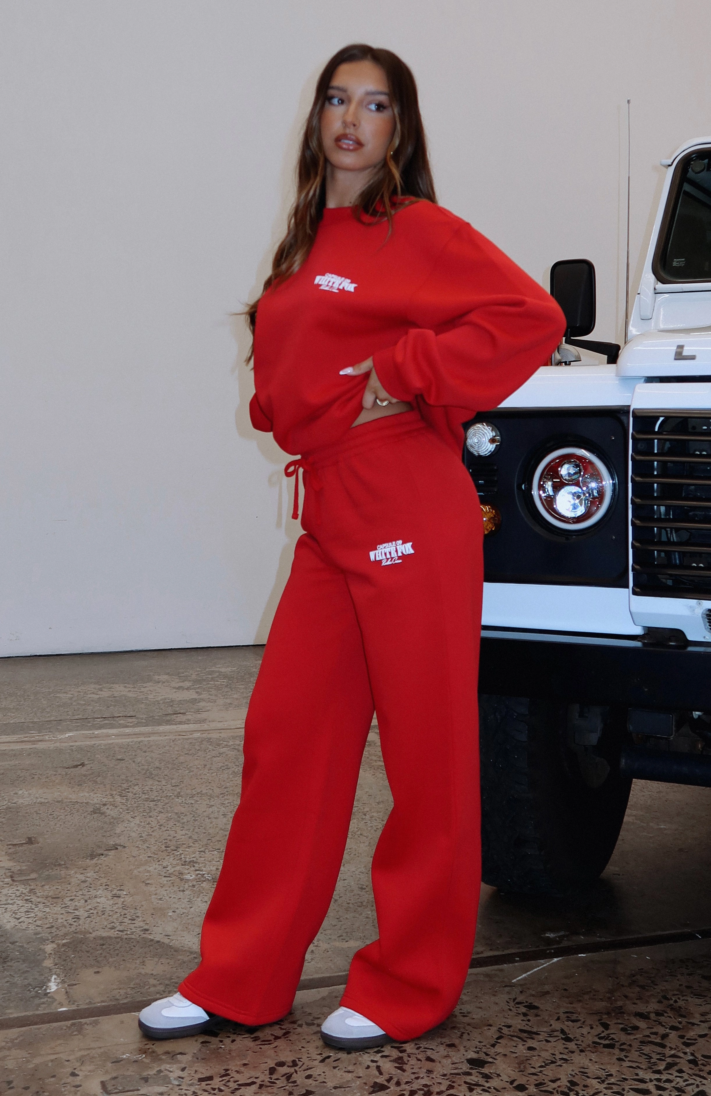 Capsule 9 Rodeo Crew Wide Leg Sweatpants Red Cool Layer