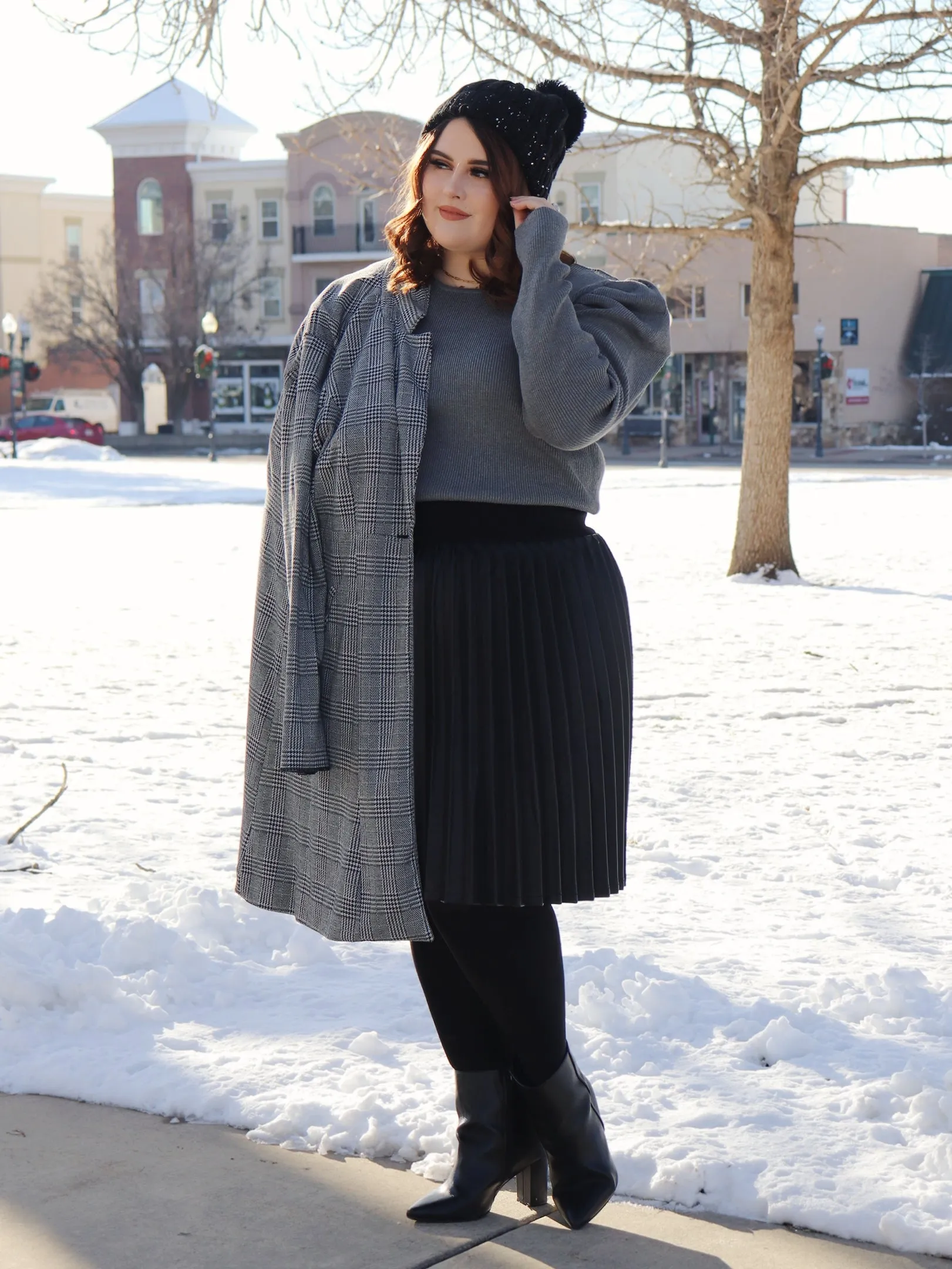 Thermoregulating Fabric PURPLE LABEL (Plus Size) MM PLEATHER PLEATED