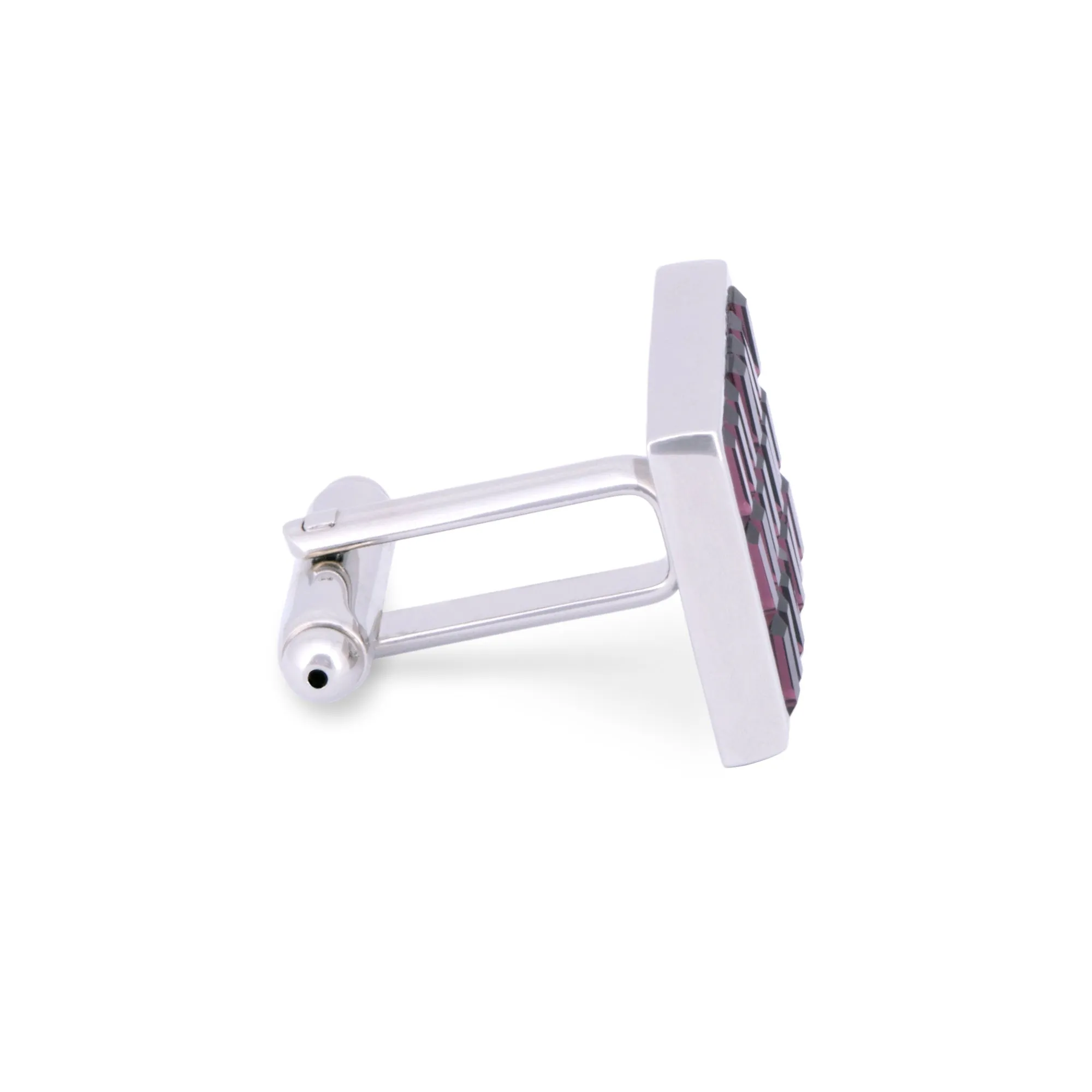 Purple Rectangle Crystal Cufflinks (Online Exclusive)