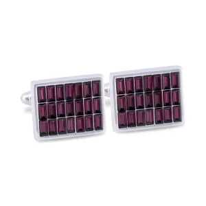Purple Rectangle Crystal Cufflinks (Online Exclusive)
