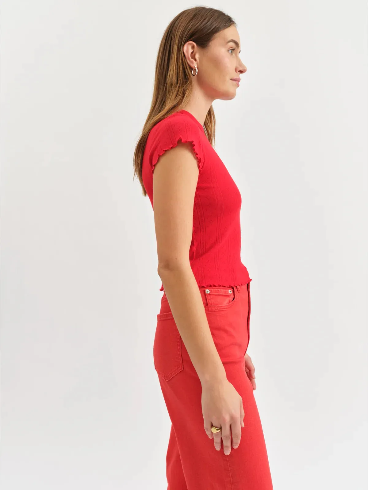 Lily Baby Tee in Cherry Sleek Design EcoFriendlyDyes