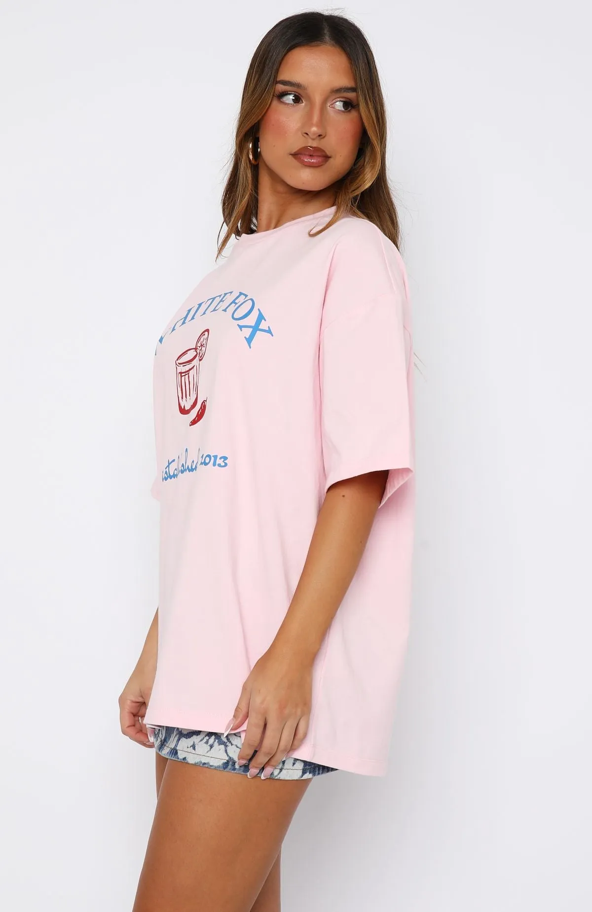 Make It Spicy Oversized Tee Pink VNeckline