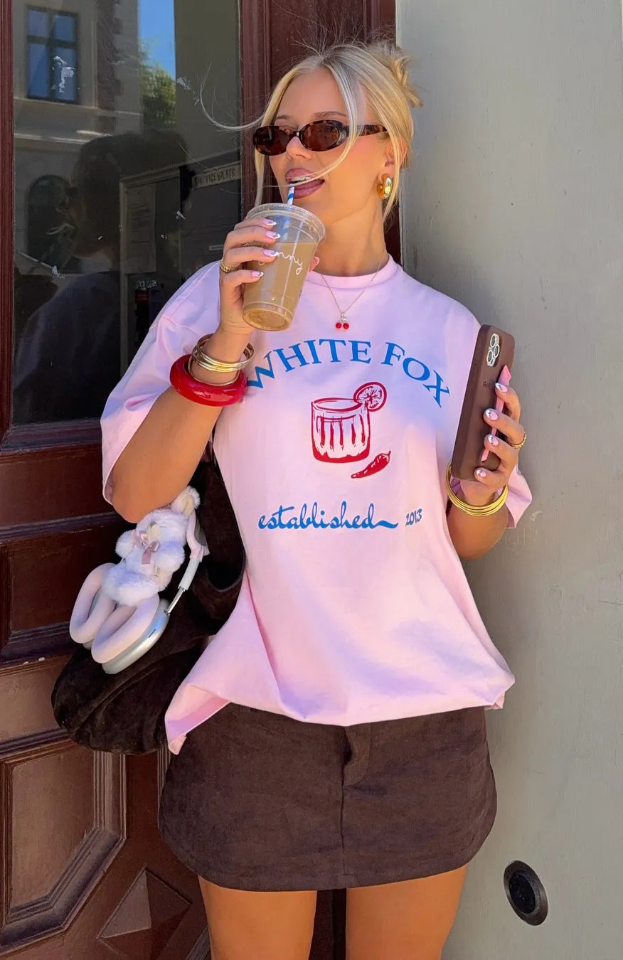 Bonded Seam Innovation Make It Spicy Oversized Tee Pink