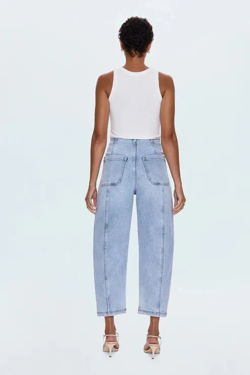 Blair High Rise Seamed Barrel - Pristine DoubleLayeredHem