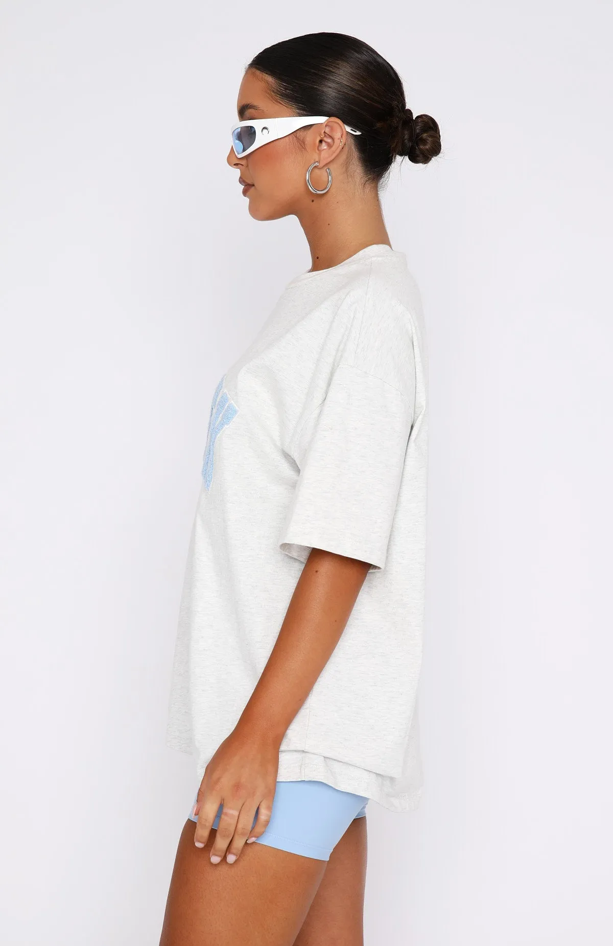 Give It Away Oversized Tee Grey Marle Garment Washed Softness Retro Style
