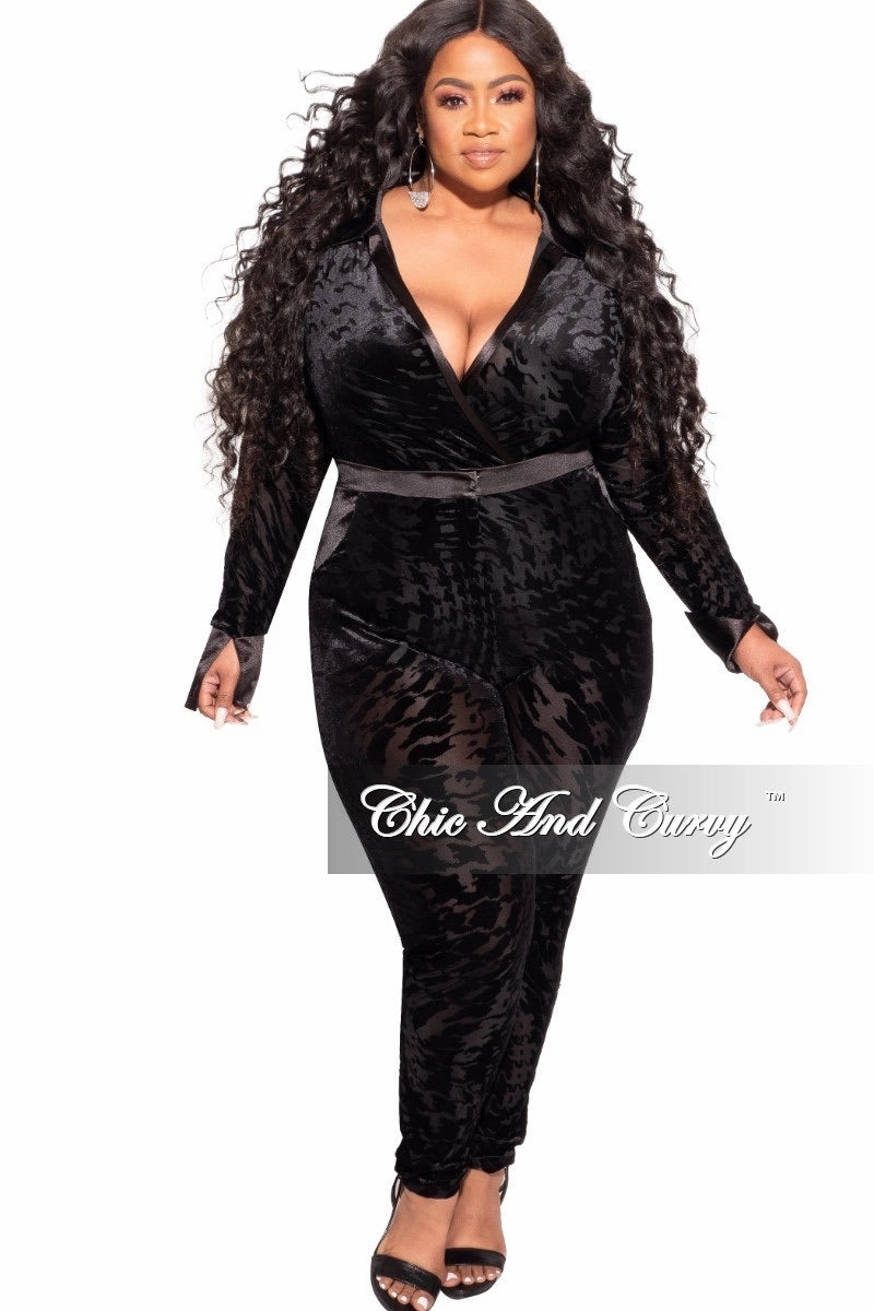 Final Sale Plus Size 2-Piece Sheer Pant Set in Black Houndstooth Go Anywhere ErgonomicStitching