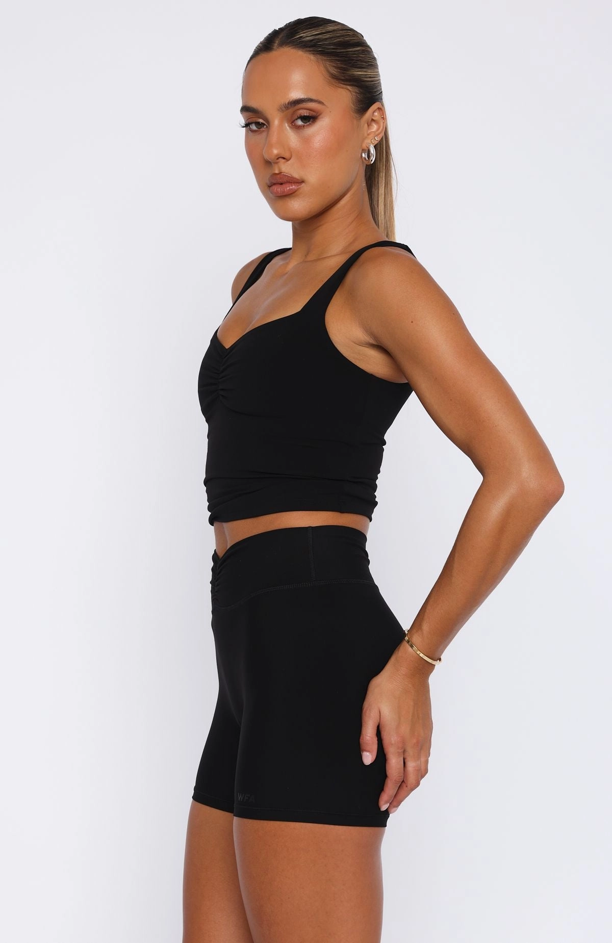 FlexibleCollarStructure Light Reflective Printing Aura Crop Black