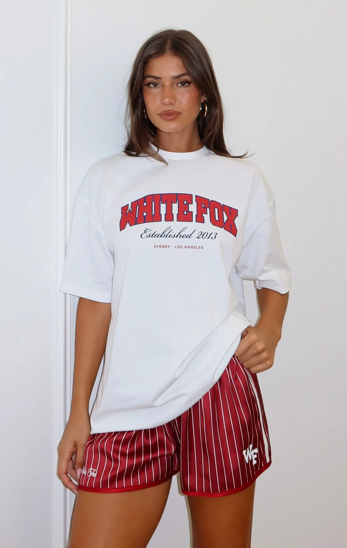 Soft Touch Relaxed Crew Neck Opening Leave It For Me Oversized Tee White