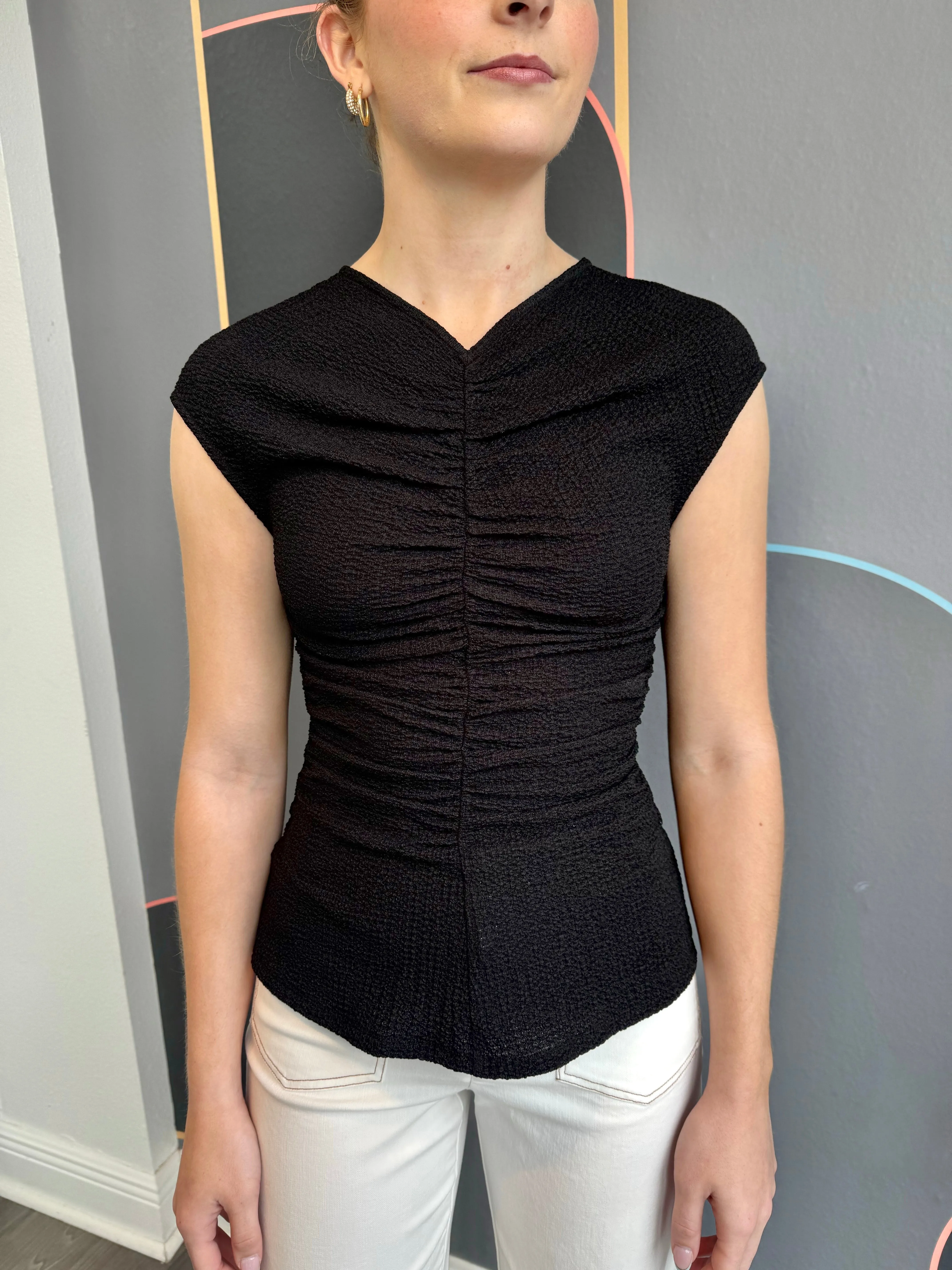 VentilatedMesh AdjustableDrawstring Eva Crinkled Top