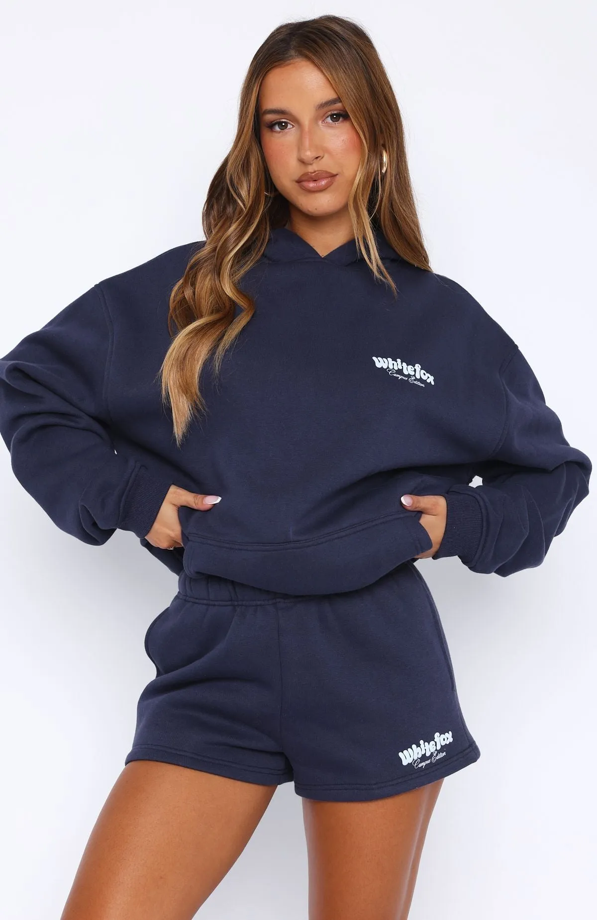 Cashmere Blend High Above Lounge Shorts Navy