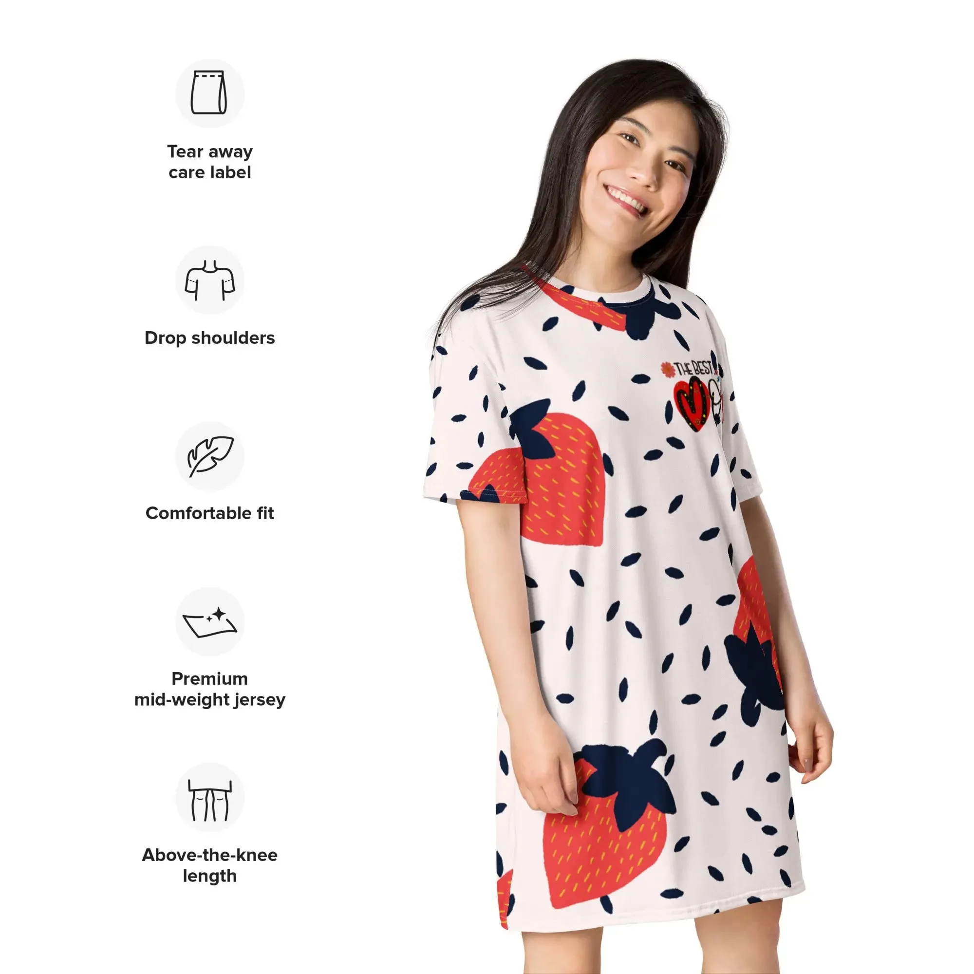 "Mothers' Day" Collection - Strawberry T- Shirt Dress