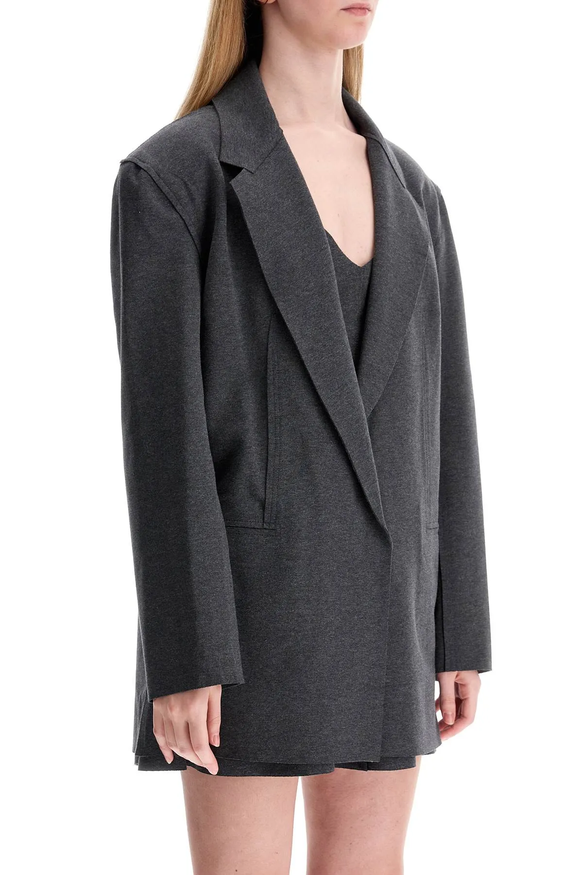 "oversized jersey bl ST3244TEF77184 DARK HEATHER GREY