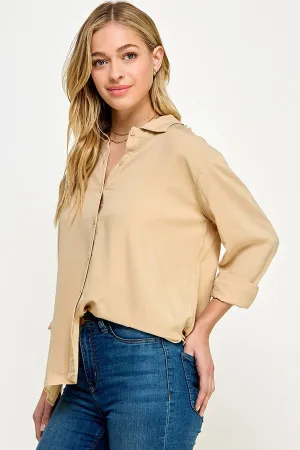 "Work Event" Plain Button Down Top