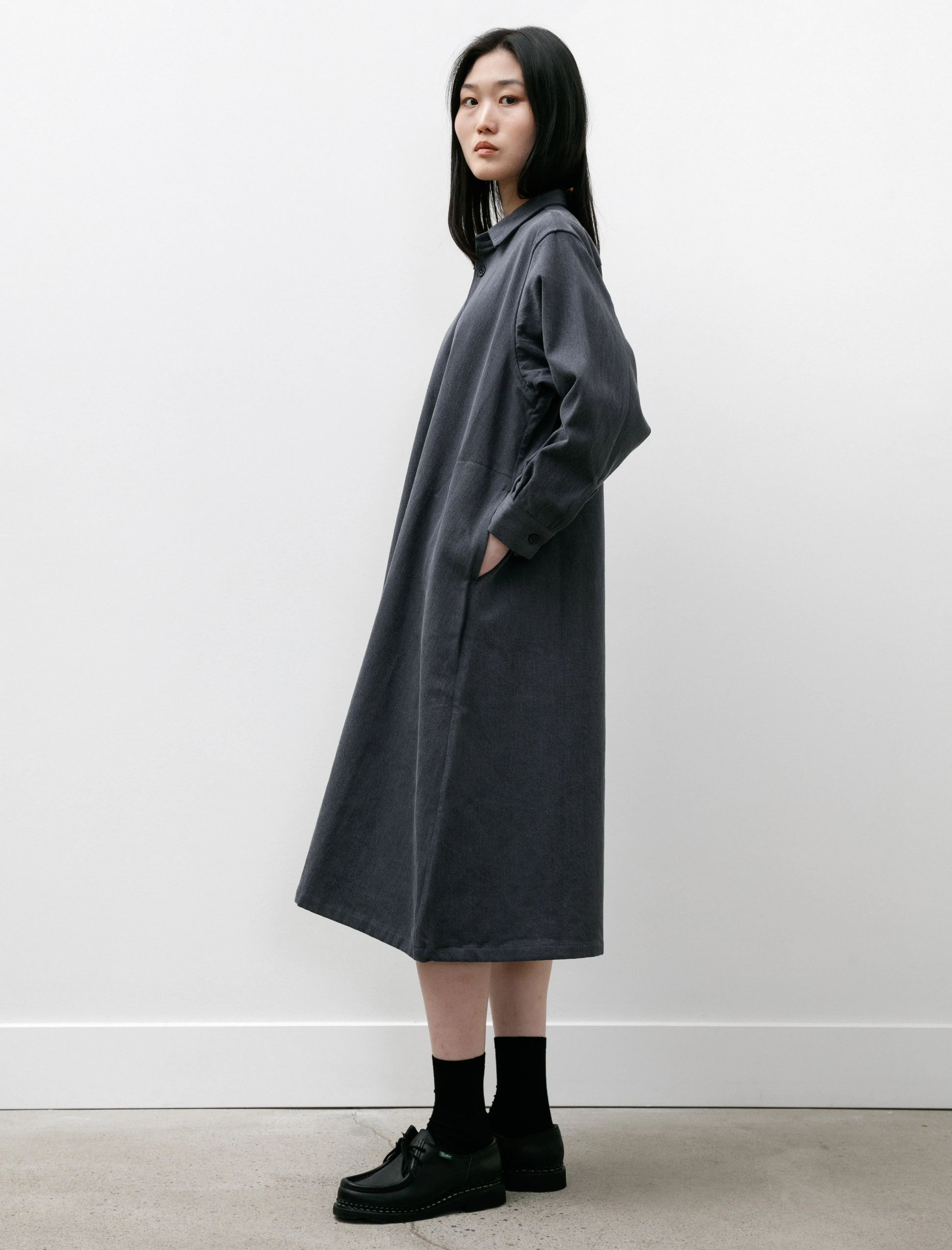 R17A1 Shirt Dress Denim Asphalt